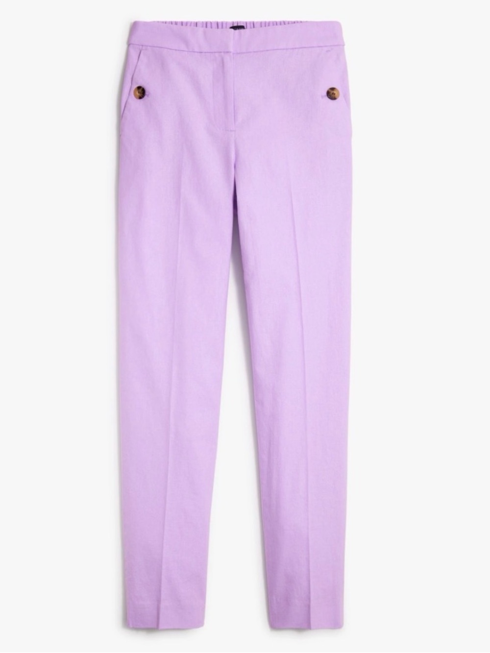 J. Crew Factory Lavender Cotton/Linen Straight Leg Cropped Pants
